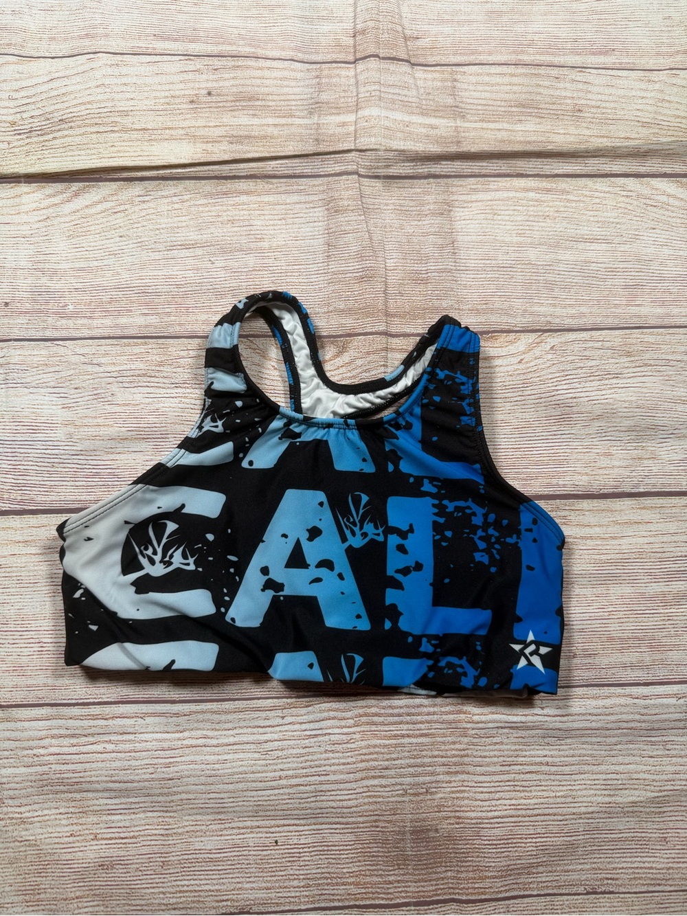 Rebel Athletic Cali Black and Blue Dance Crop Top